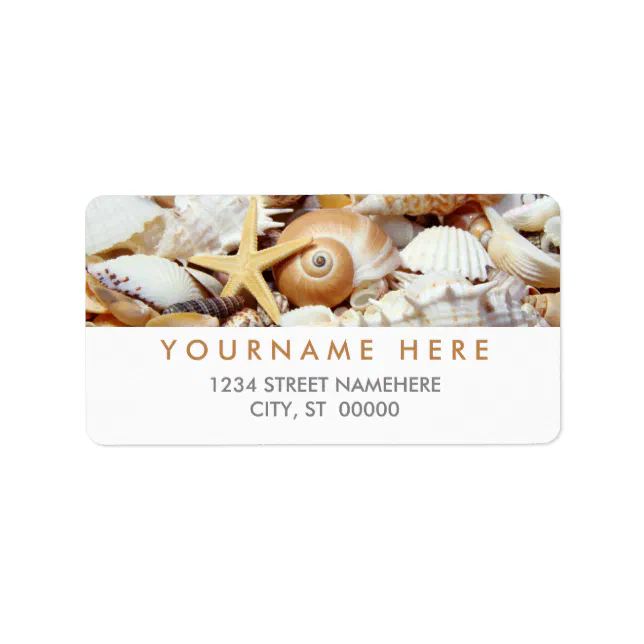 Sea Shell Label Seashells Labels | Zazzle