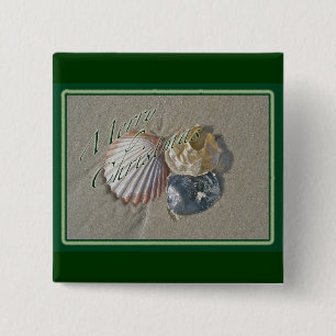 Seashells Merry Christmas Series 15 Cm Square Badge