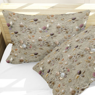 Seashells Nestled in Beach Sand Pillowcase