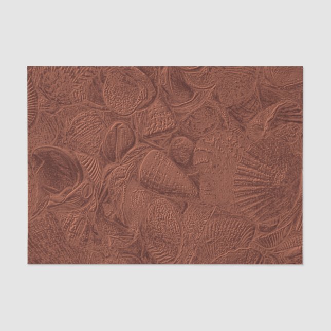 Seashells Ocean Beach Terracotta Earth Tone Tissue Paper (Front)
