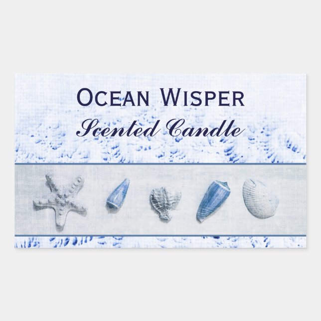Seashells - ocean wisper candle label (Front)