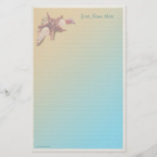 Seashells on a Beach Lined Stationery