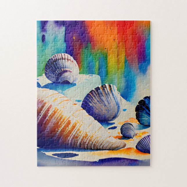 Seashells on a Colourful Background Jigsaw Puzzle (Vertical)