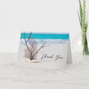 Seashells on a Sandy Beach Photograph Thank You Card
