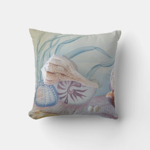 Seashells on a throw pillow
