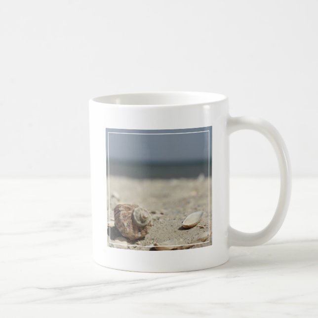 Seashells On Sand By The Sea Coffee Mug (Right)