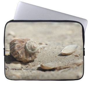 Seashells On Sand By The Sea Laptop Sleeve