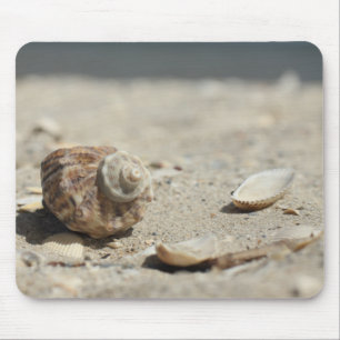 Seashells On Sand By The Sea Mouse Mat