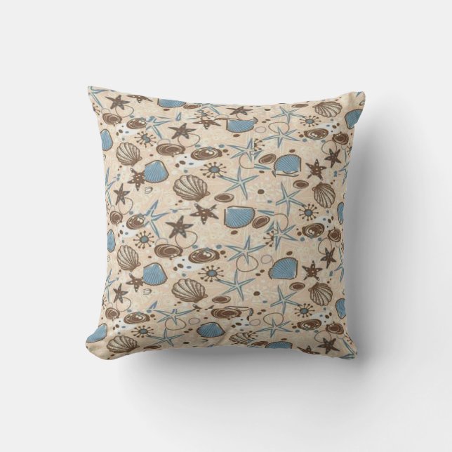 Seashells On Sand Cushion (Front)