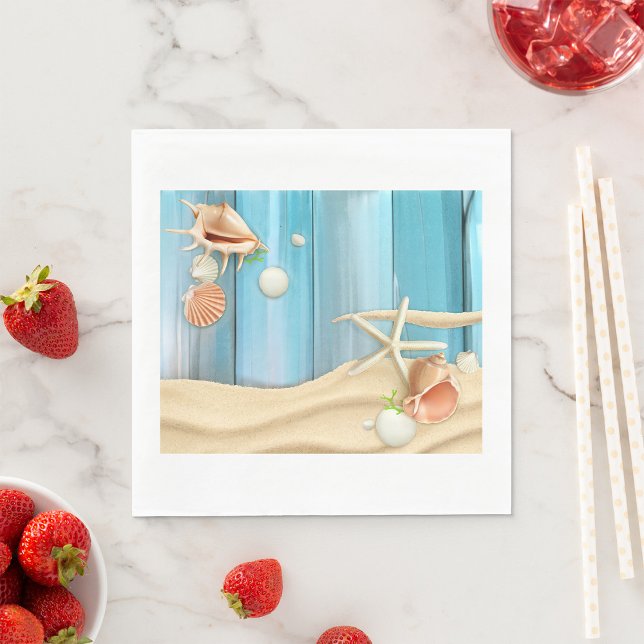 Seashells On Sand Napkin (Creator Uploaded)
