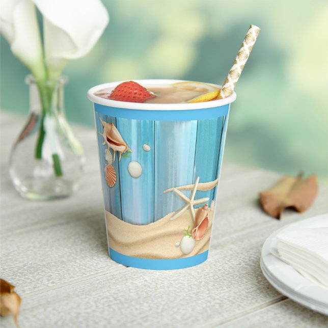 Seashells On Sand Paper Cups (Creator Uploaded)