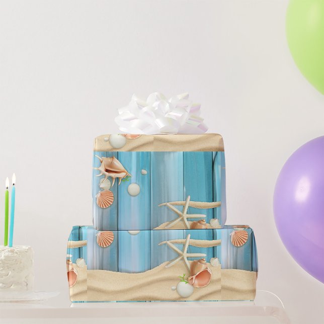 Seashells On Sand Wrapping Paper (Creator Uploaded)