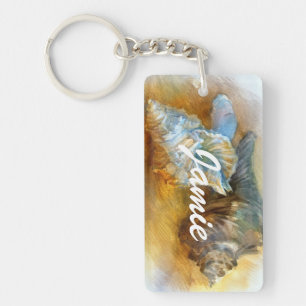 Seashells on the beach key ring