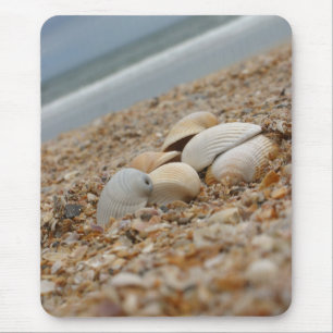 Seashells on the beach mousepad quanity discount