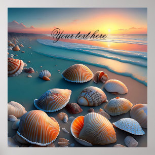 Seashells on the Beach Poster