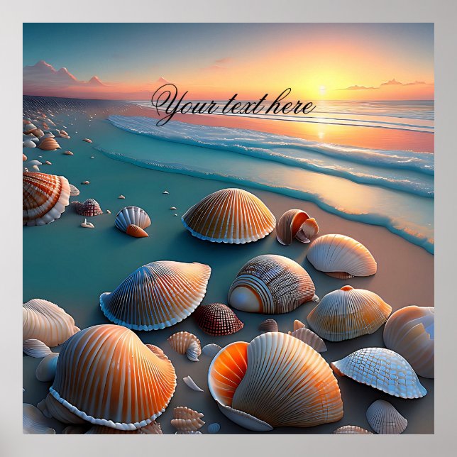 Seashells on the Beach Poster (Front)