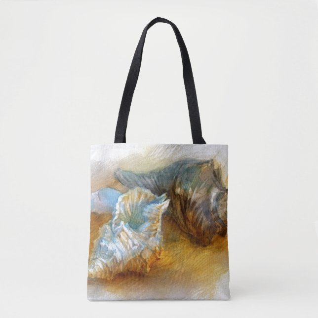 Seashells on the beach tote bag (Front)