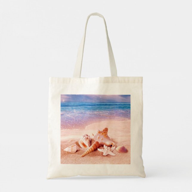 Seashells on the Sea Beach Tote Bag (Back)