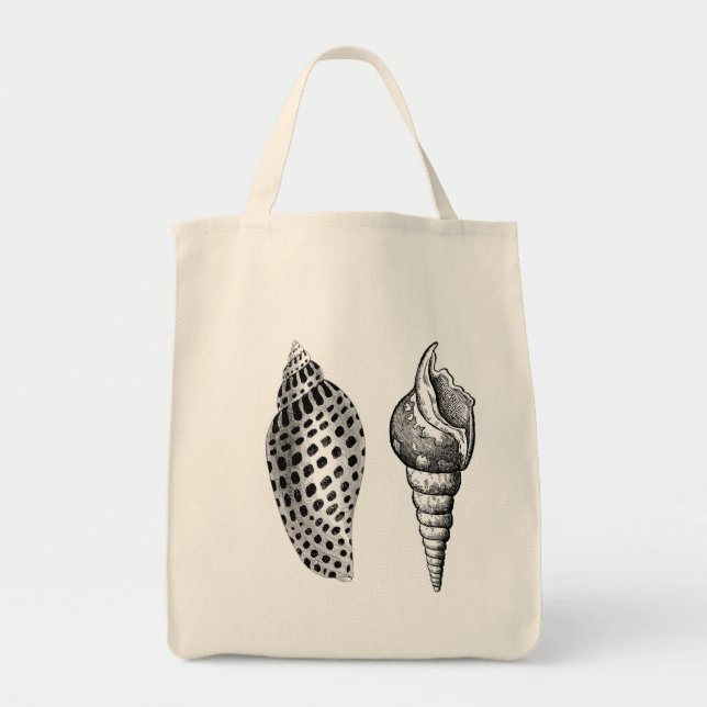 Seashells Organic Cotton Grocery Tote (Front)