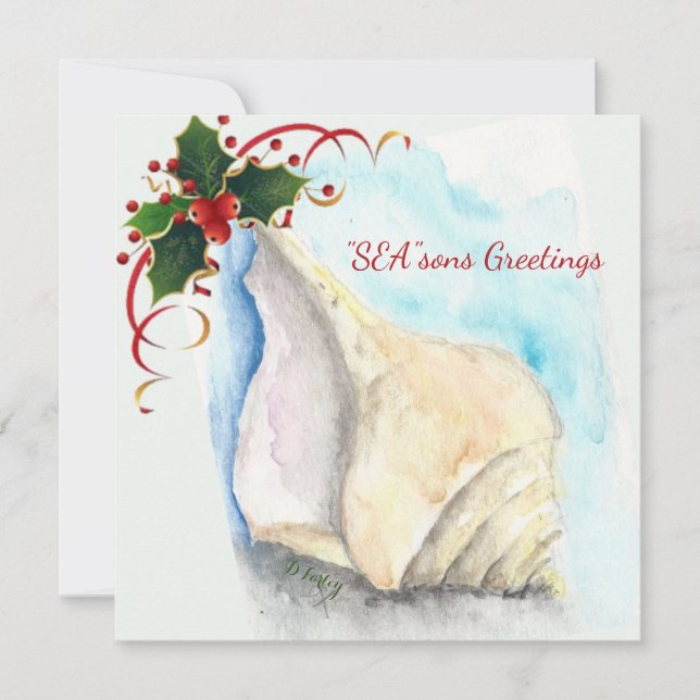 Seashells  Ornament Thank You Card (Front)
