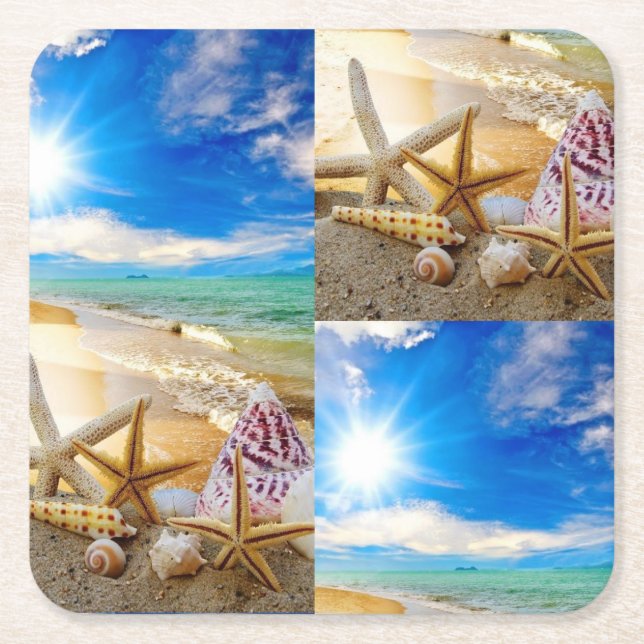 Seashells paper coasters (Front)