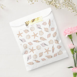 Seashells Party Gift Bags, Beach Coastal Favour Bags