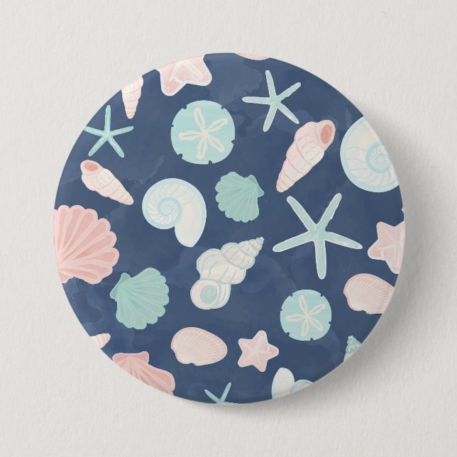 seashells pattern 7.5 cm round badge (Front)