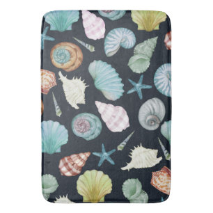 Seashells pattern bath mat