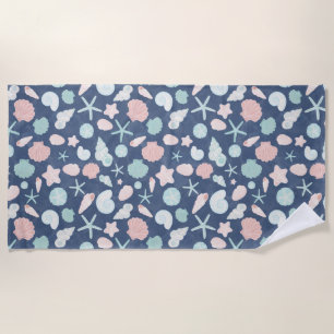 seashells pattern beach towel