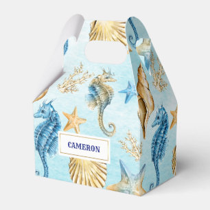 Seashells Pattern Beach Wedding Favour Boxes