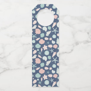 seashells pattern bottle tag