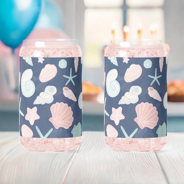 seashells pattern can glass (Insitu (Baby Shower))
