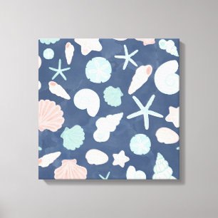seashells pattern canvas print