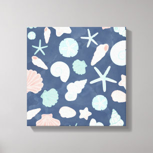 seashells pattern canvas print