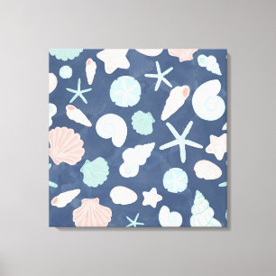 seashells pattern canvas print