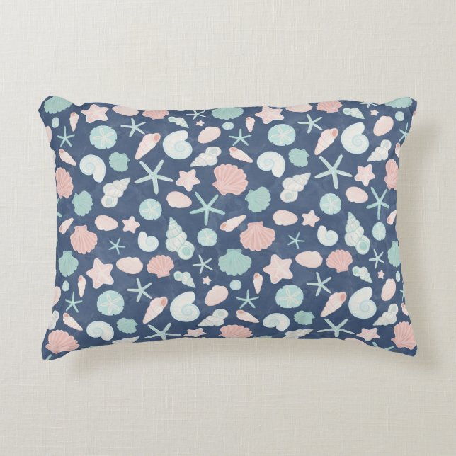 seashells pattern decorative cushion (Front)