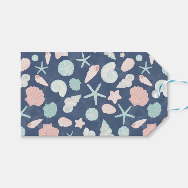 seashells pattern gift tags (Front (Horizontal))
