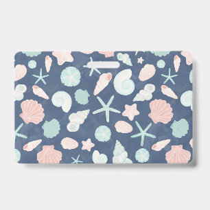 seashells pattern ID badge