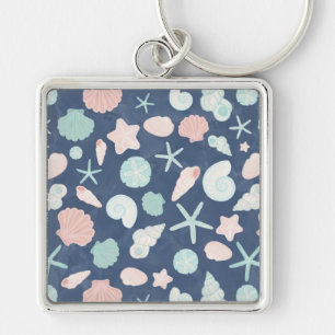 seashells pattern key ring