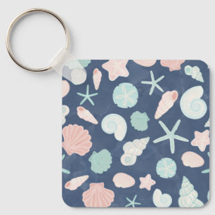 seashells pattern key ring