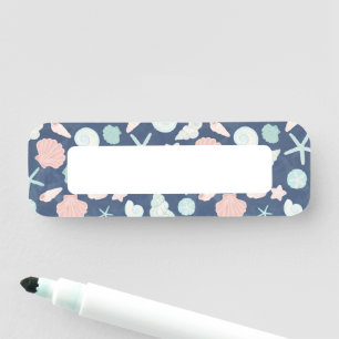 seashells pattern name tag