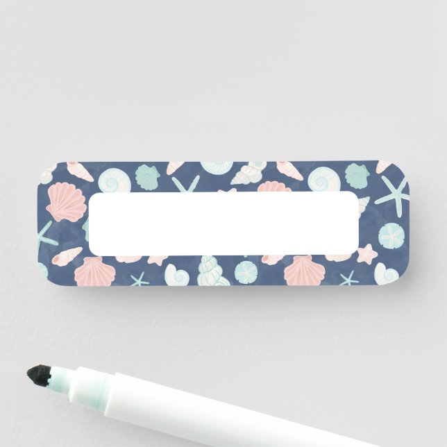 seashells pattern name tag (In Situ)