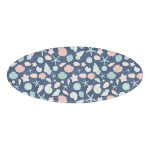 seashells pattern name tag