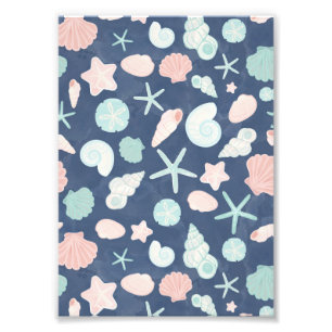 seashells pattern photo print