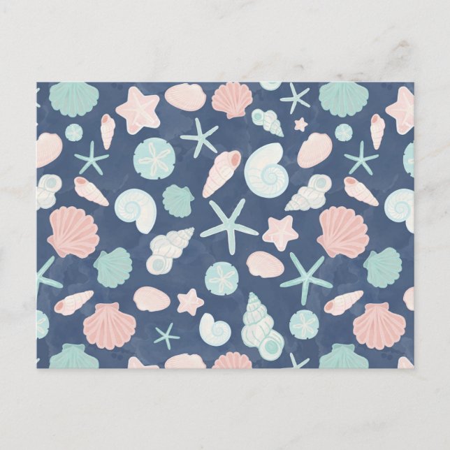 seashells pattern postcard (Front)