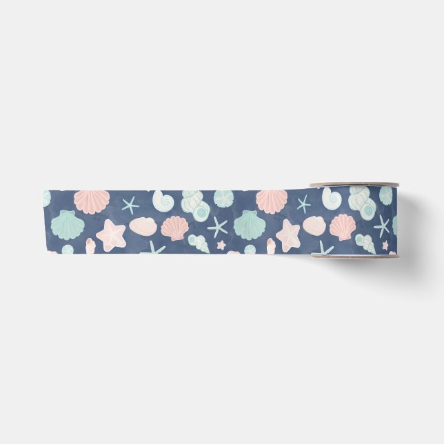 seashells pattern satin ribbon (Front)