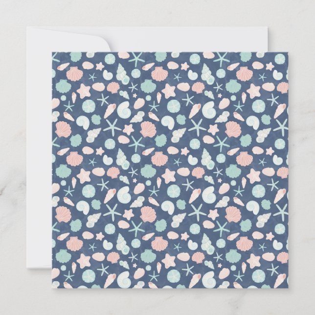 seashells pattern save the date (Front)