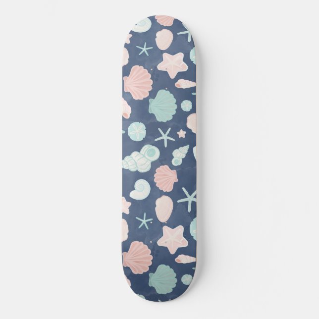 seashells pattern skateboard (Front)