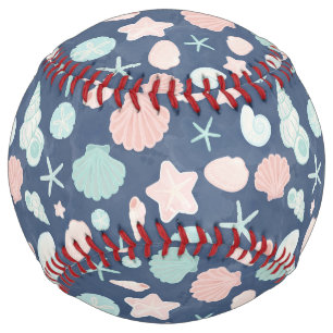 seashells pattern softball