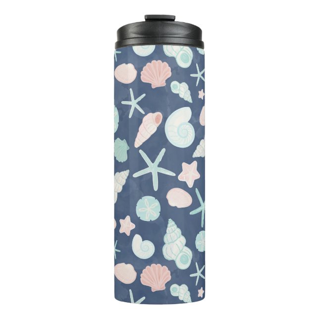 seashells pattern thermal tumbler (Front)